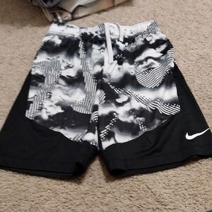 Nike Monochrome Black And White Patterned Shorts Dri-fit